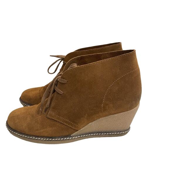 J. Crew MacAlister Women's Brown Suede Wedge Ankle Boot Size 8 - Picture 4 of 10